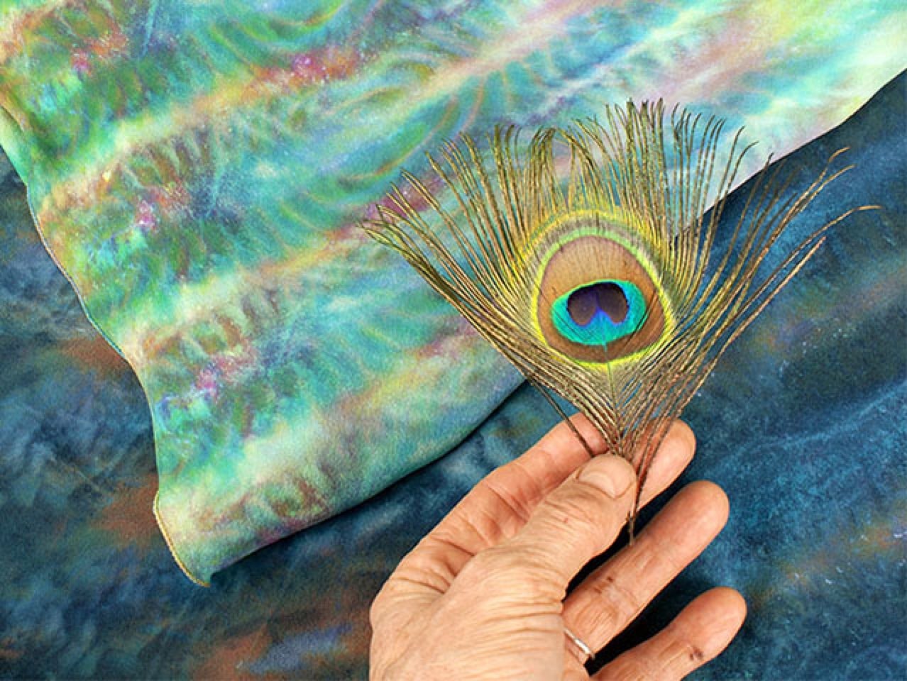A colored feather with premium silk materials