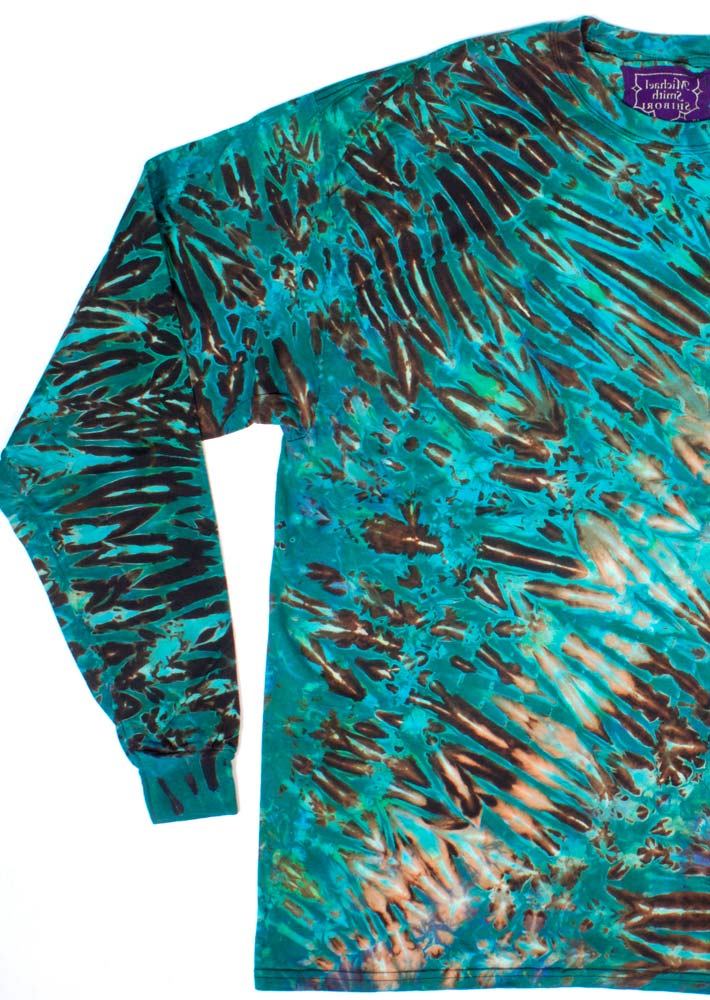 【SATIIIZ】Defen Lettering Dyeing Long Sleeve T-Shirt EXCISION-SLICED-LOGO-TIE-DYE-